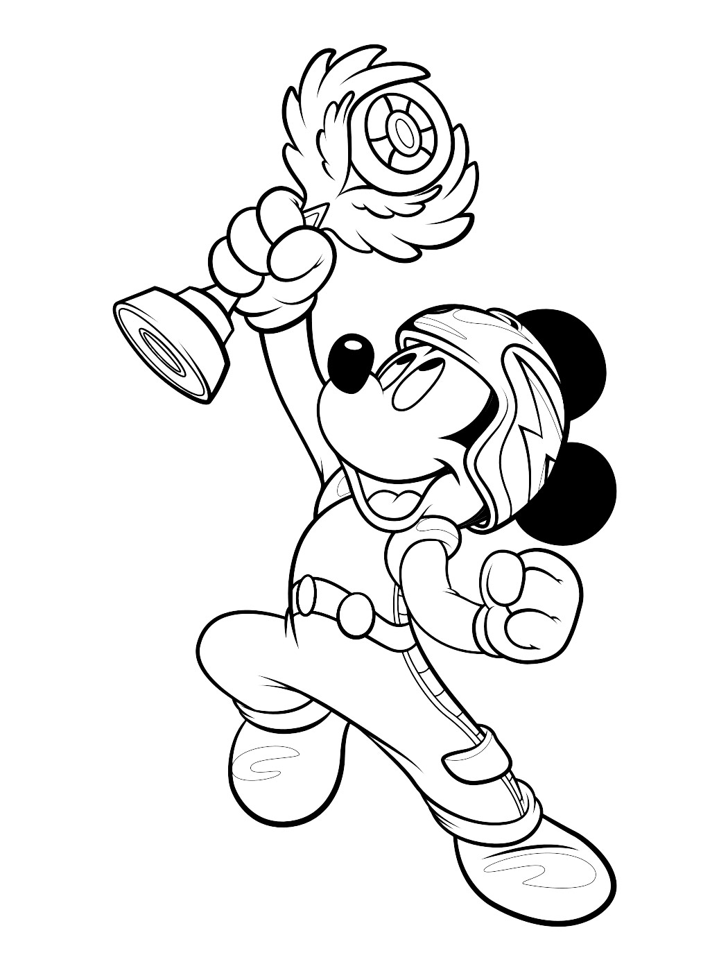 Mickey Mouse wins the cup coloring page