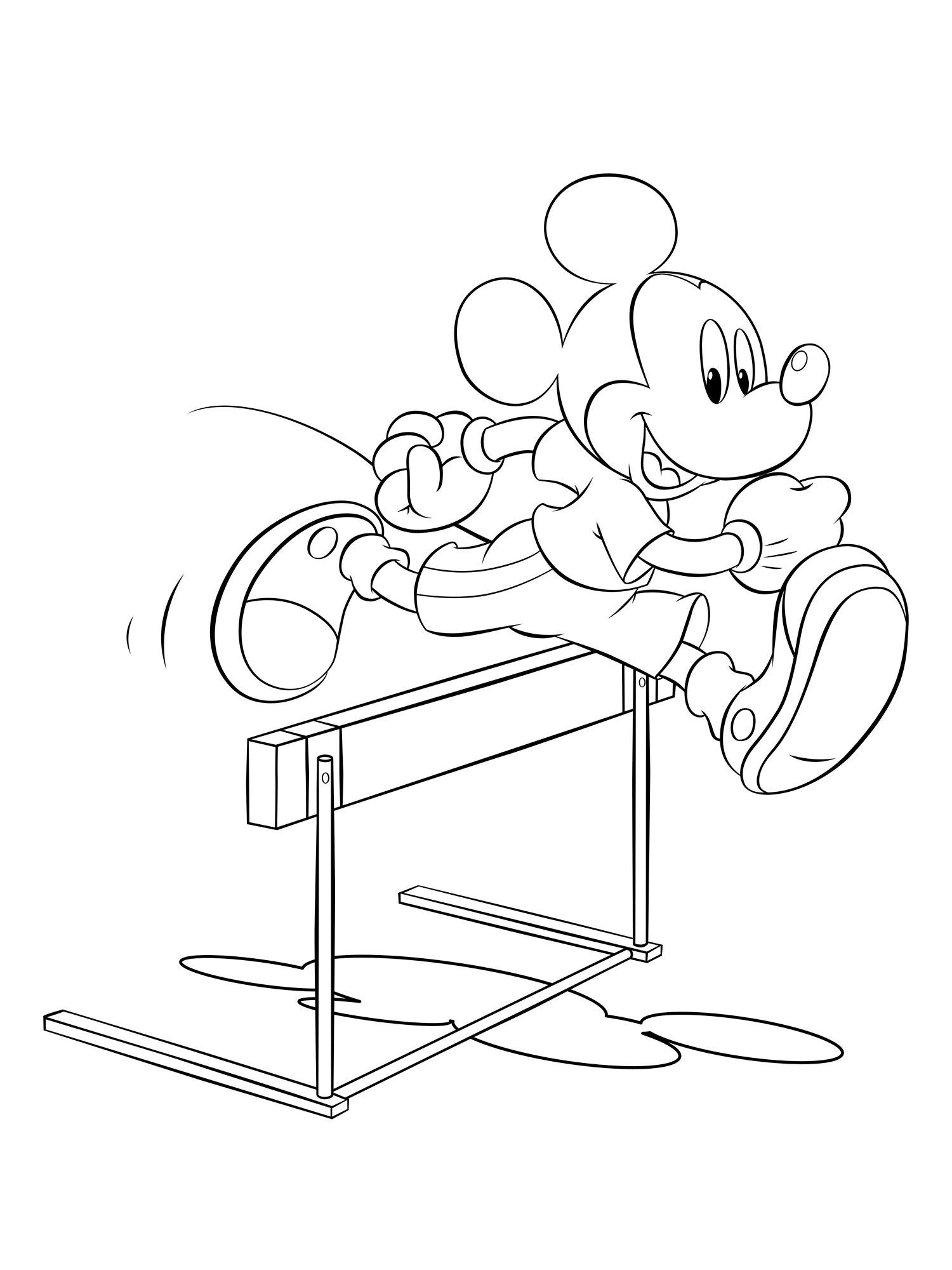 Mickey Mouse athlete coloring page