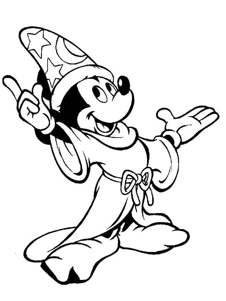 Wizard Mickey Mouse coloring page