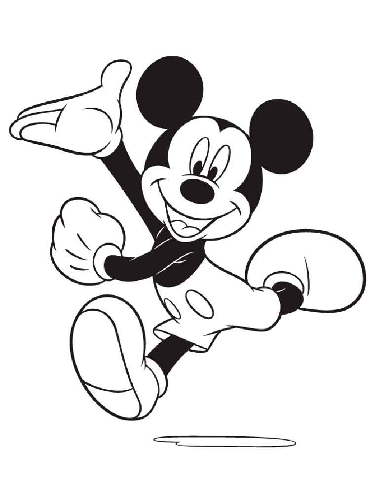Happy Mickey Mouse coloring page