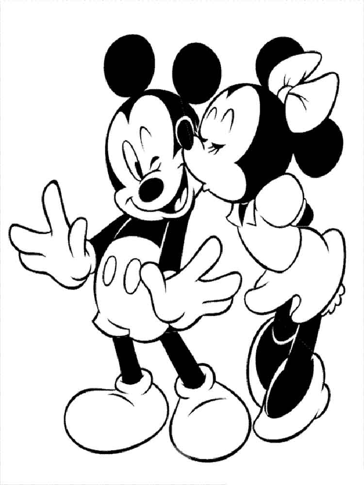 Mickey Mouse and Minnie Mouse coloring page