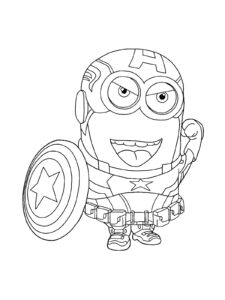 Minion Captain America coloring page