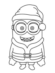 Minion Santa coloring page