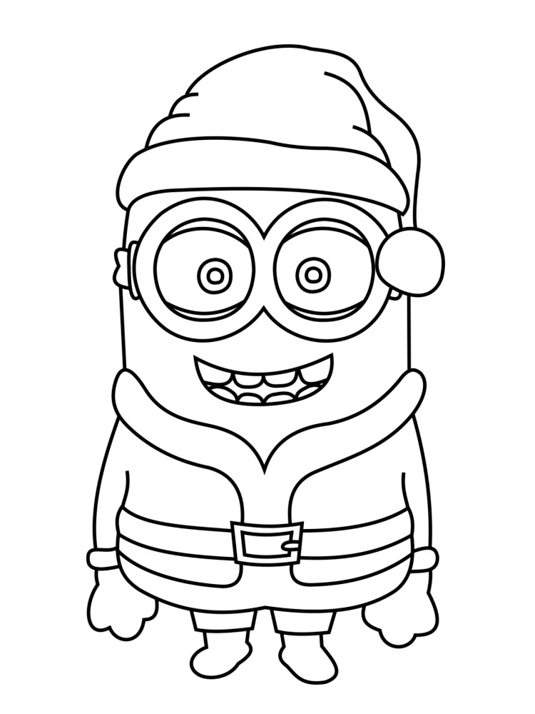 Minion Santa coloring page