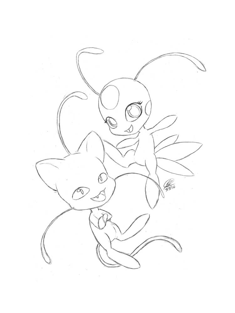 Tikki and Plagg coloring page