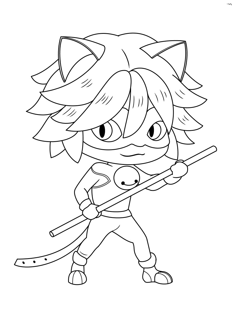 Chibi Cat Noir coloring page