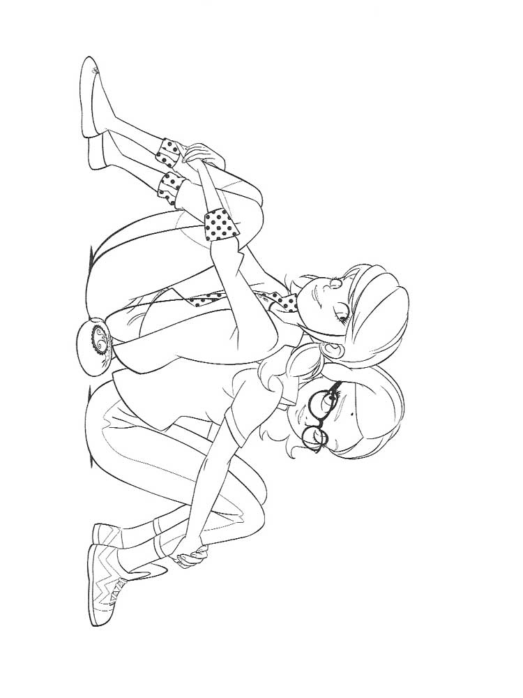 Marinette Dupain-Cheng and Alya coloring page