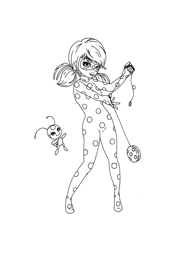 Ladybug and Kwami coloring page