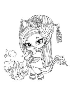 Chibi Jinafire Long coloring page