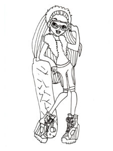 Abbey Bominable snowboarder coloring page