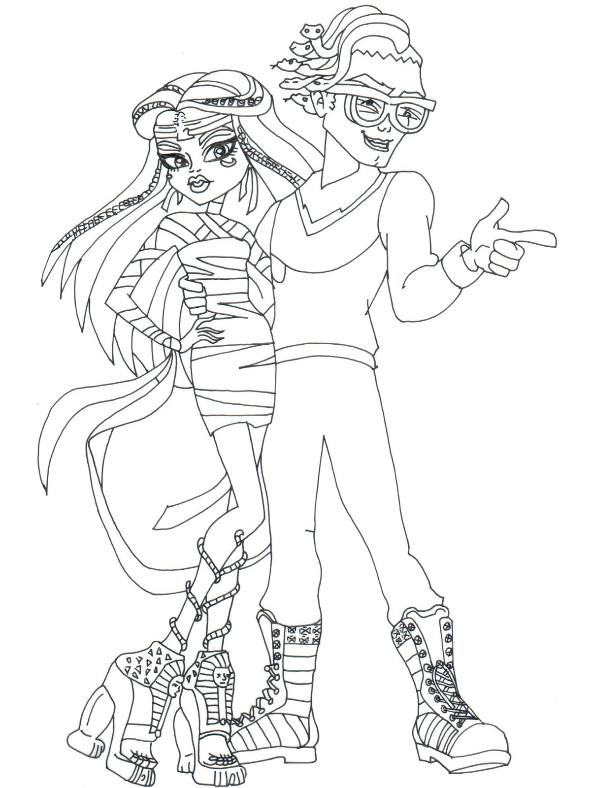 Cleo de Nile and Deuce Gorgon coloring page