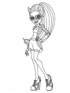 Clawdeen Wolf with glasses coloring page