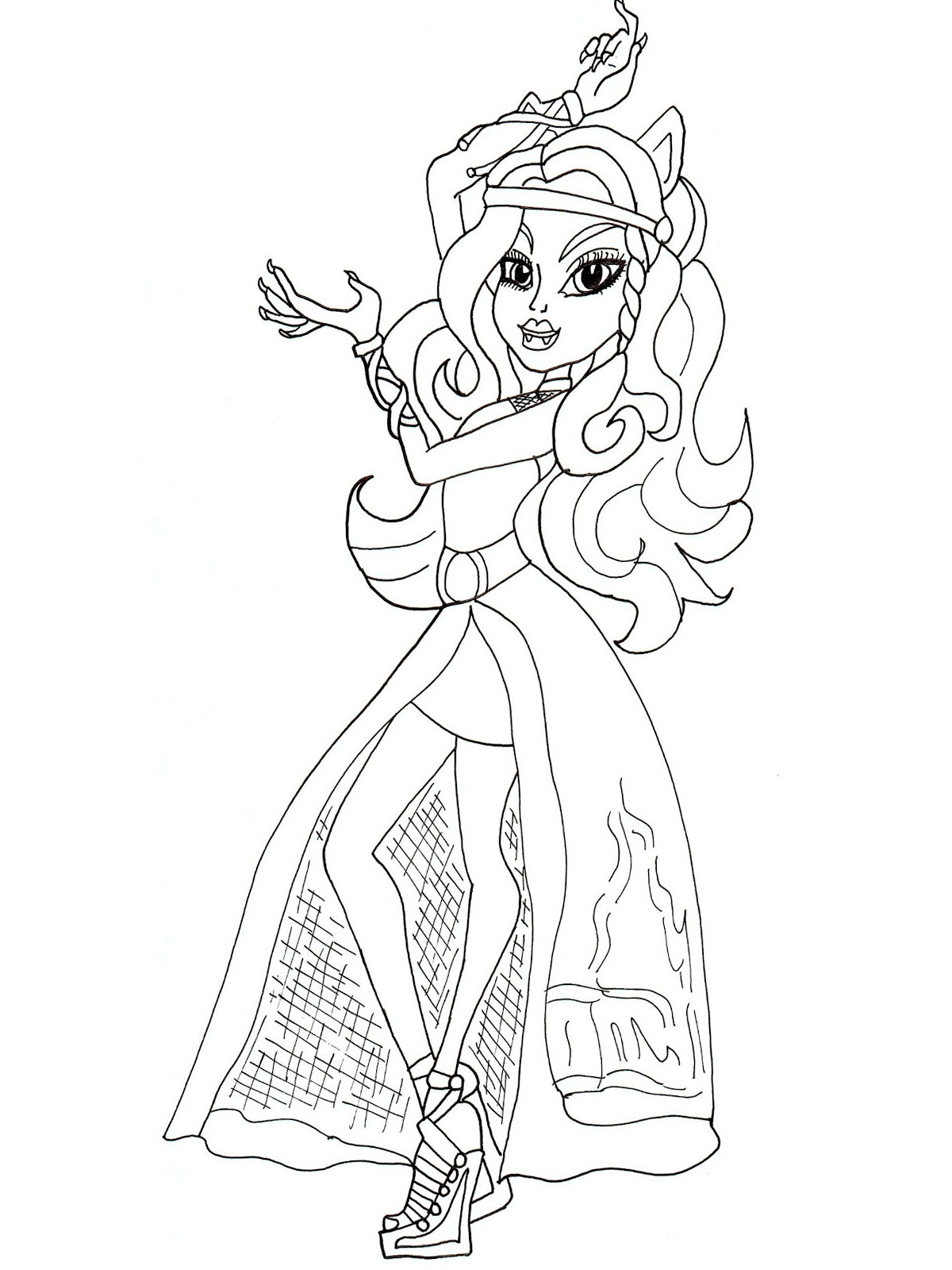 Unusual Clawdeen Wolf coloring page