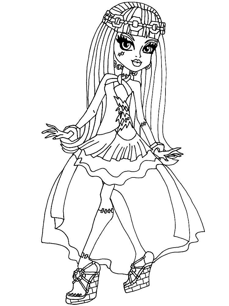 Cute Frankie Stein coloring page