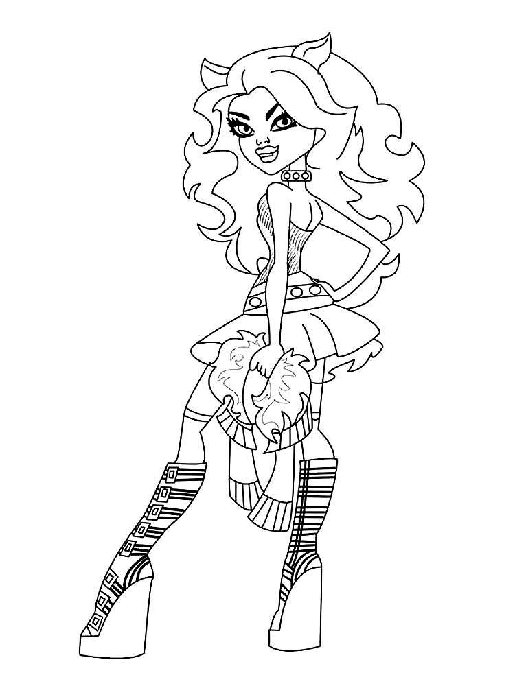 Cool Clawdeen Wolf coloring page