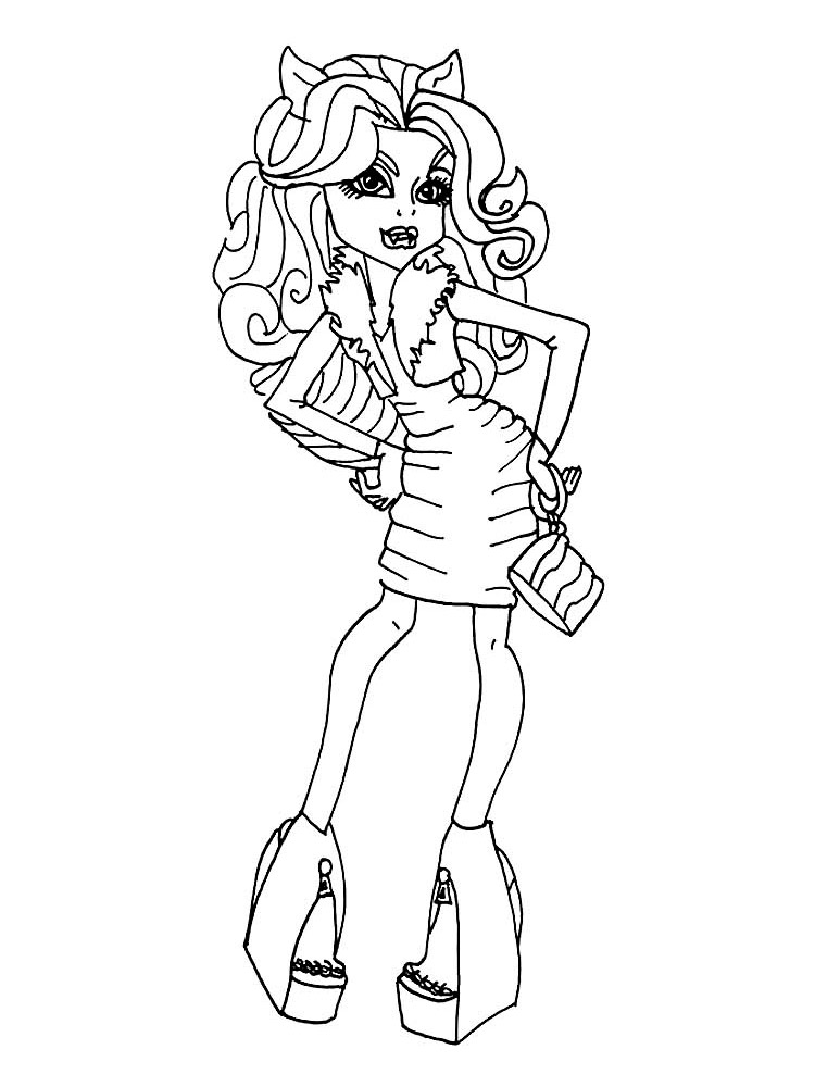 Clawdeen Wolf Doll coloring page