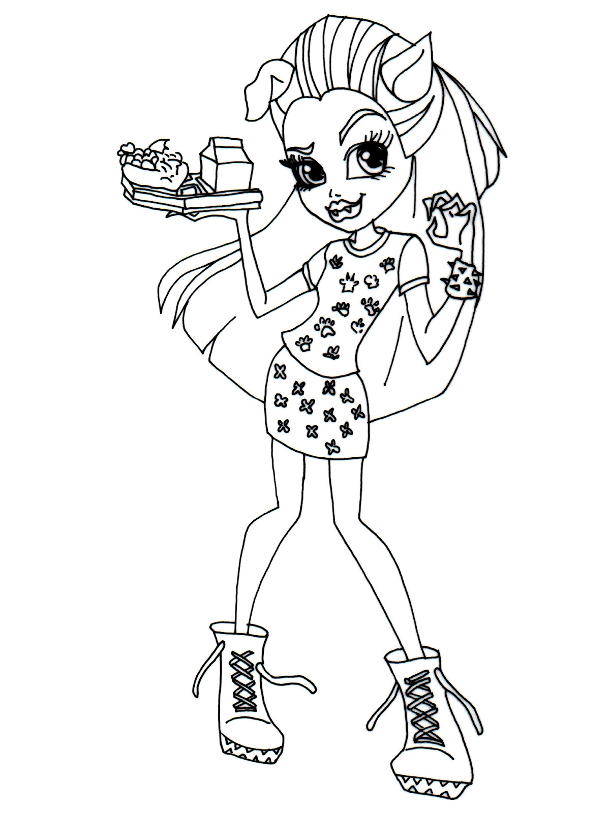Frankie Stein with food coloring page