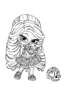 Chibi Skelita Calaveras coloring page