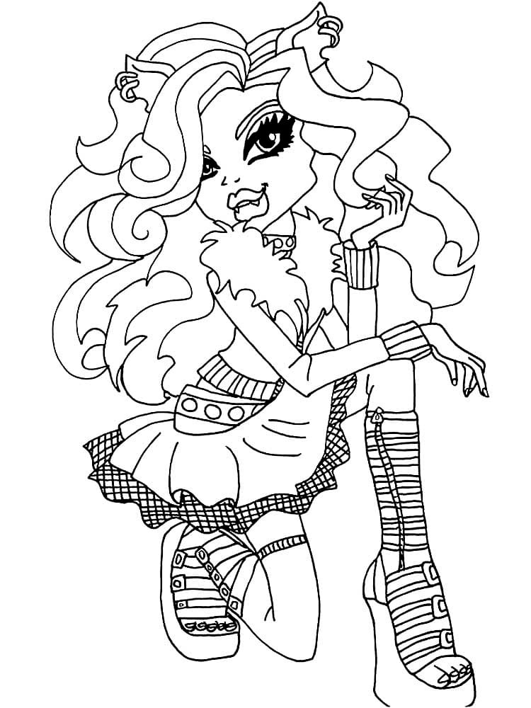 Doll Clawdeen Wolf coloring page