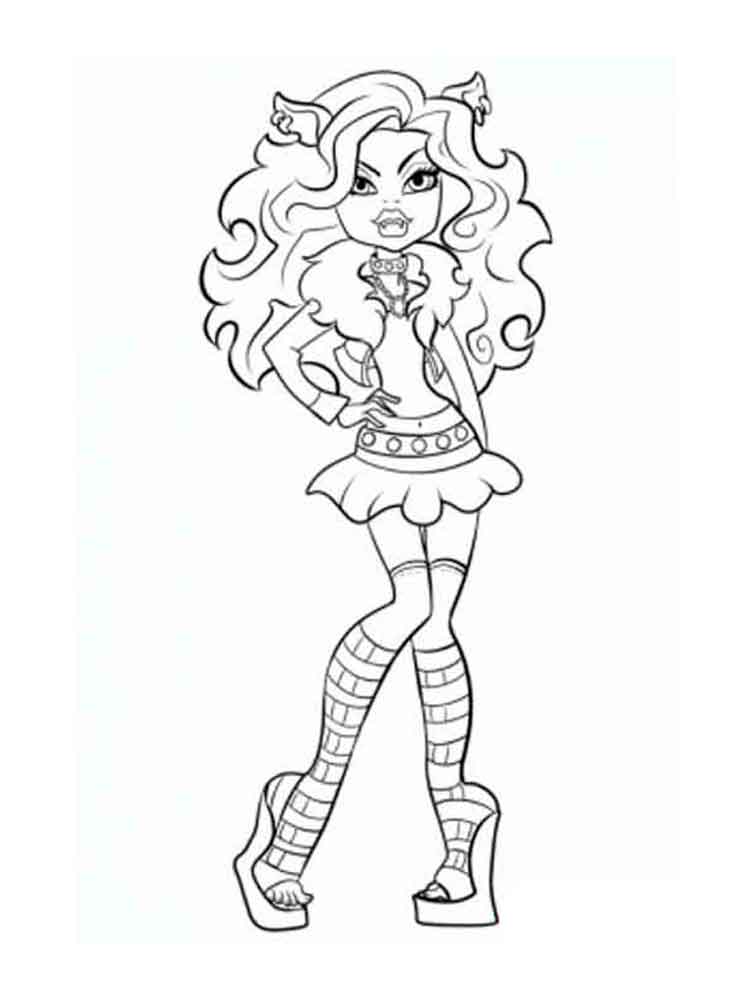 Clawdeen Wolf Monster High coloring page