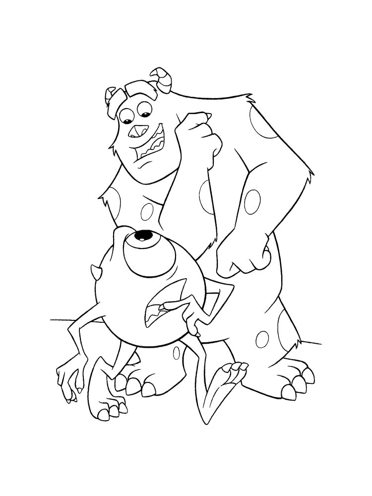 Mike Wazowski and Sulley coloring page