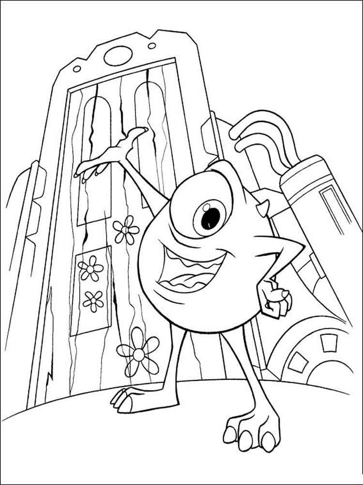 Mike Wazowski from Monsters Inc coloring page