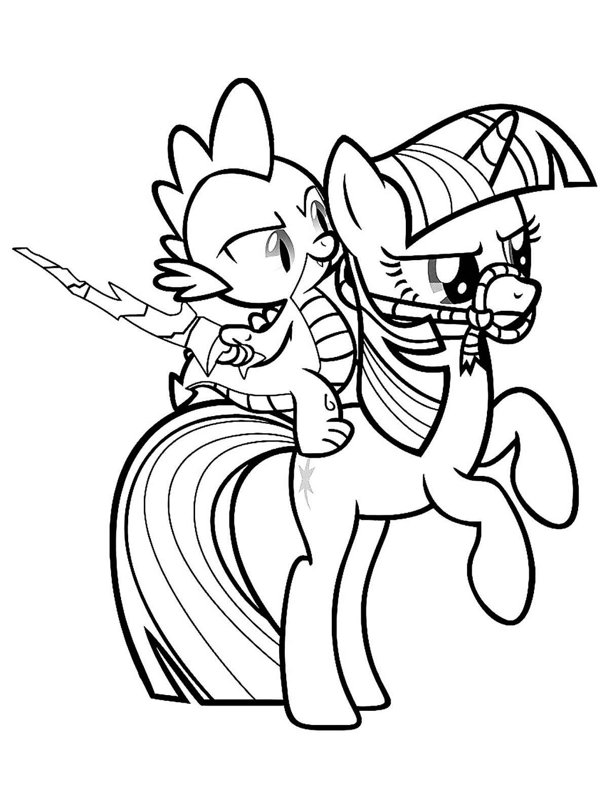 Spike and Twilight Sparkle coloring page