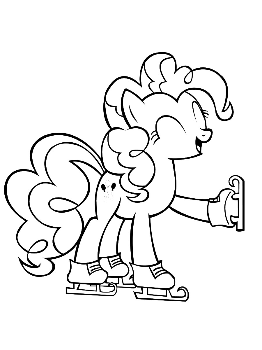 Pinkie Pie on skates coloring page