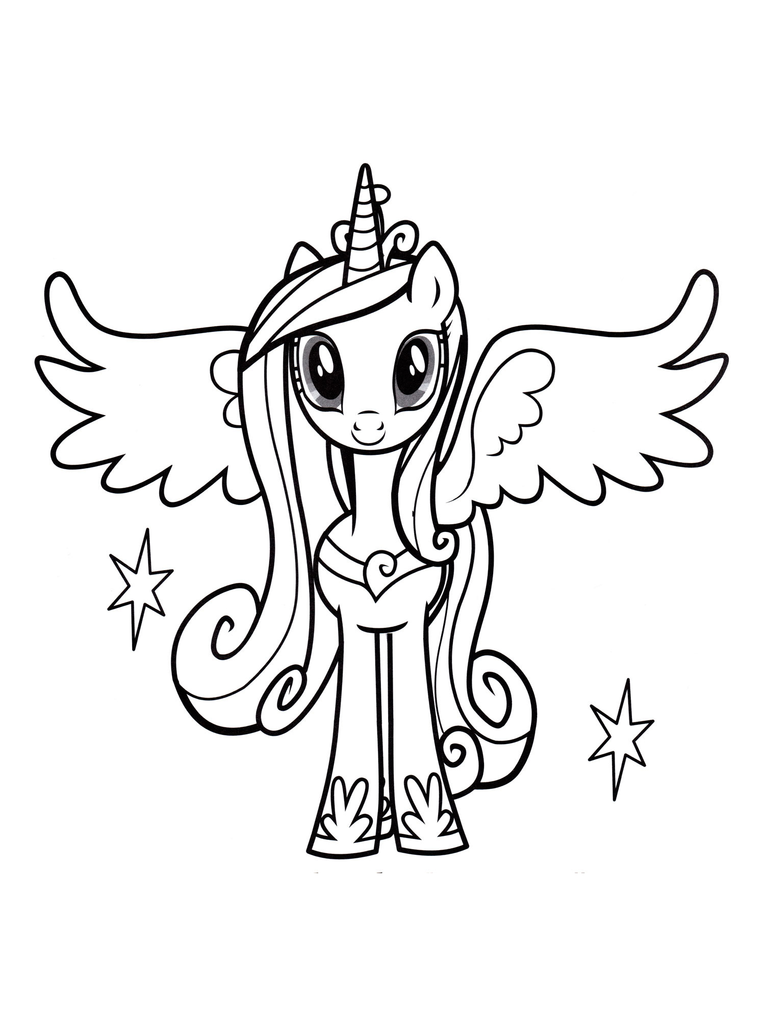 Cute Princess Cadance coloring page