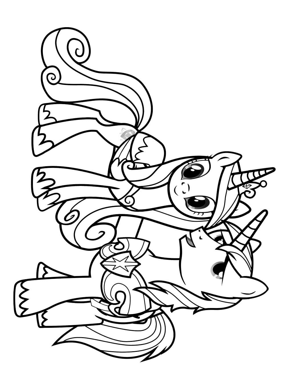 Shining Armor and Princess Cadance coloring page