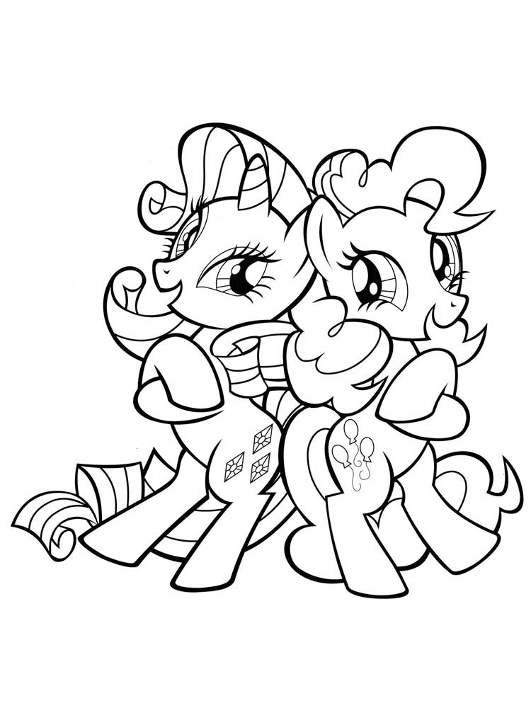 Rarity and Pinkie Pie coloring page