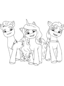 Hitch, Izzy and Pipp coloring page