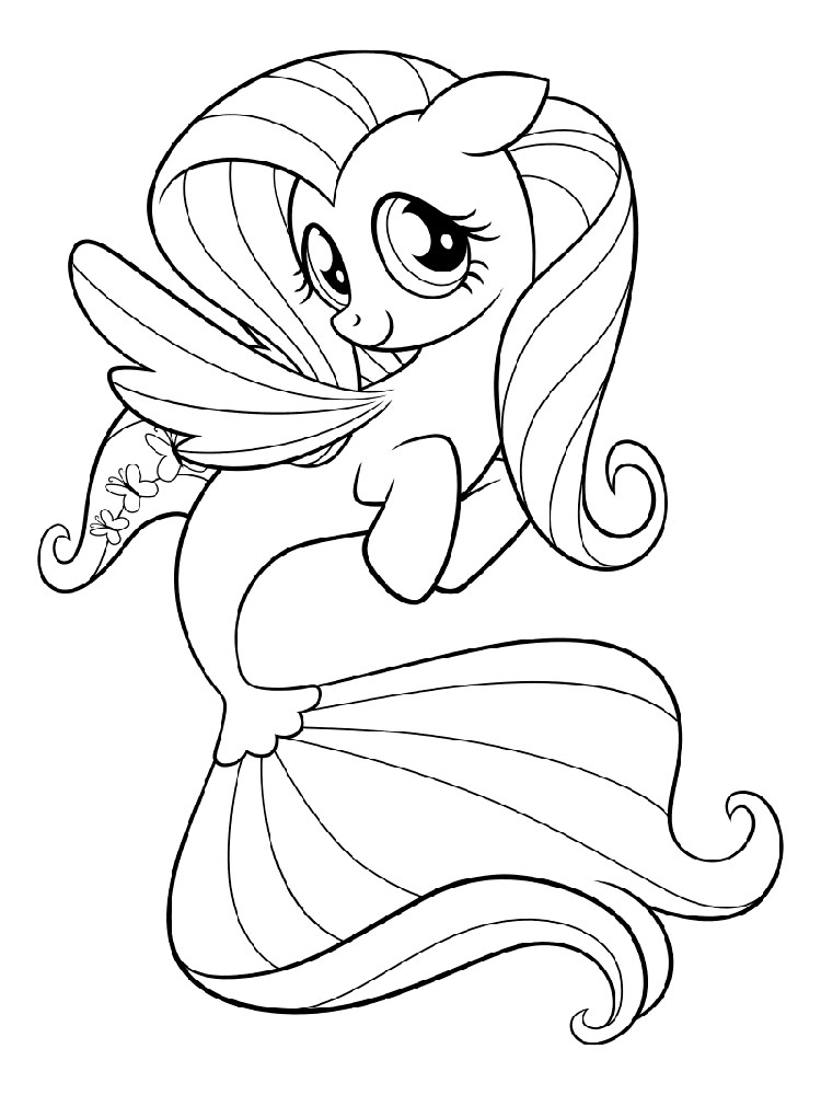 Fluttershy Mermaid coloring page
