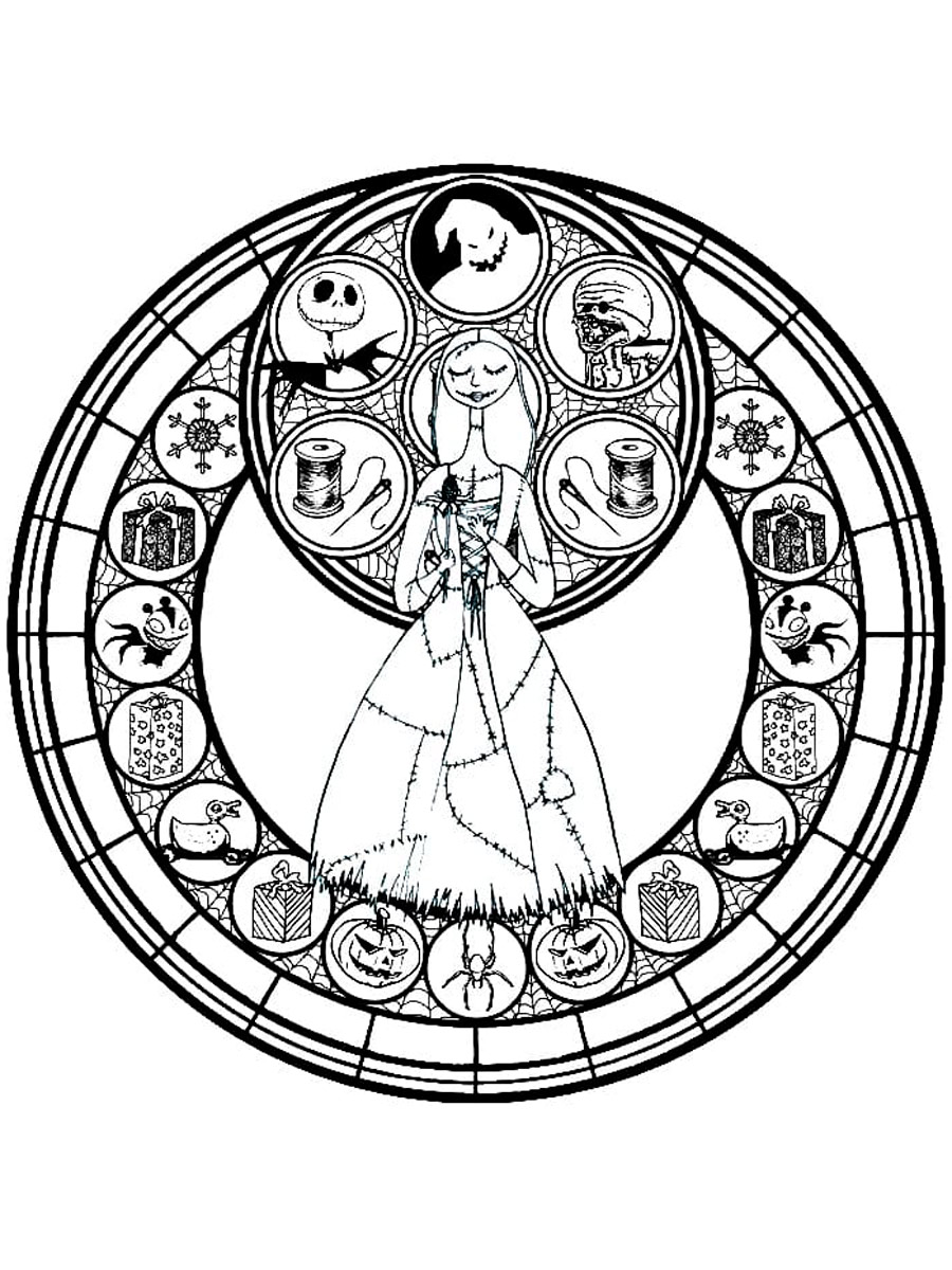 Nightmare Before Christmas Mandala coloring page
