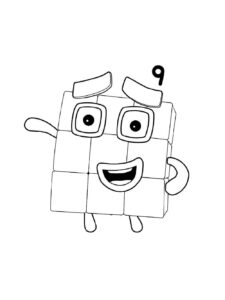 Numberblocks Nine coloring page