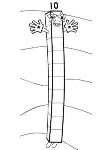 Numberblocks 10 coloring page