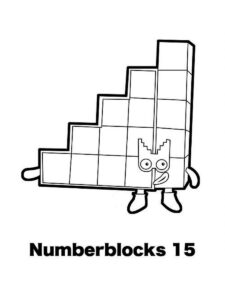 Numberblocks 15 coloring page