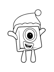 Numberblocks One Christmas coloring page