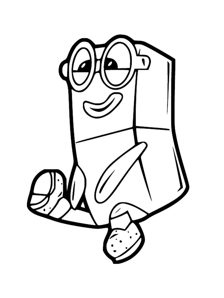 Happy Numberblocks Two coloring page