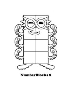 Numberblocks 8 coloring page