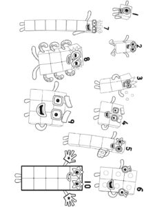 All Numberblocks coloring page