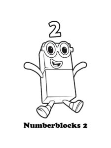 Numberblocks Two coloring page