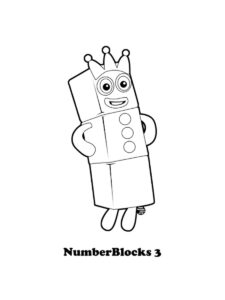 Numberblocks 3 coloring page
