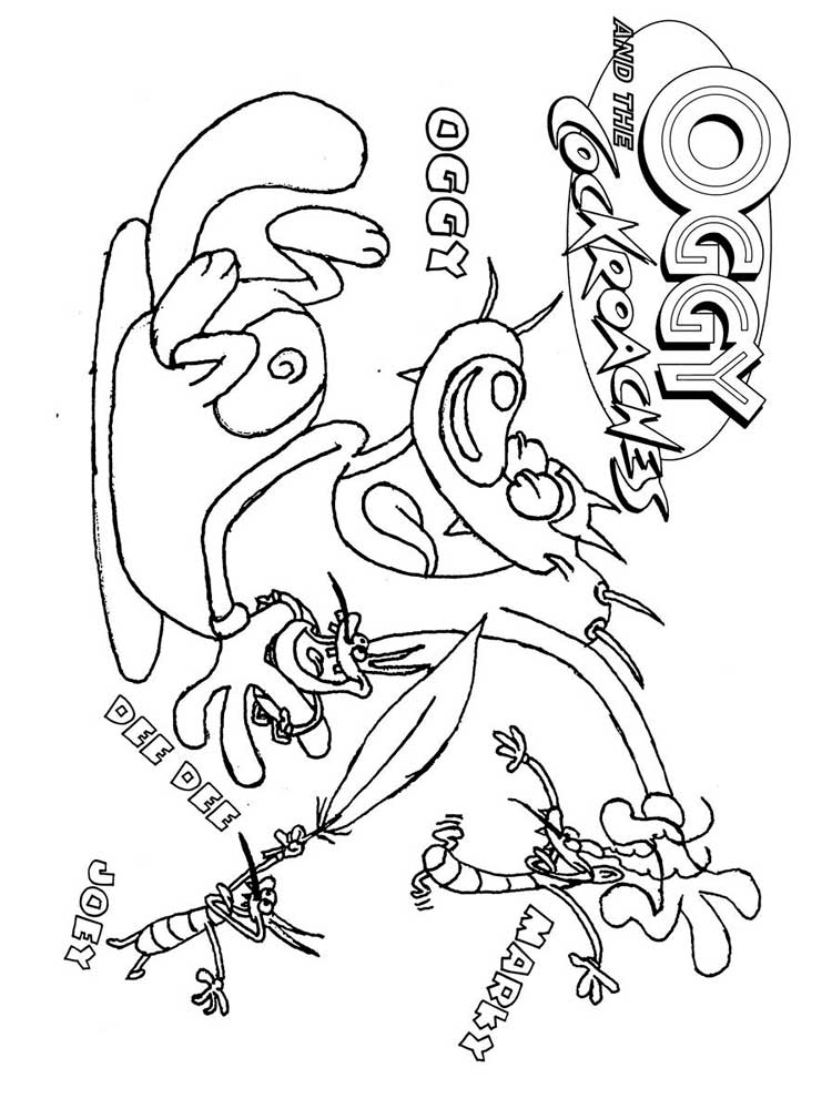 Oggy and the Cockroaches 10 coloring page
