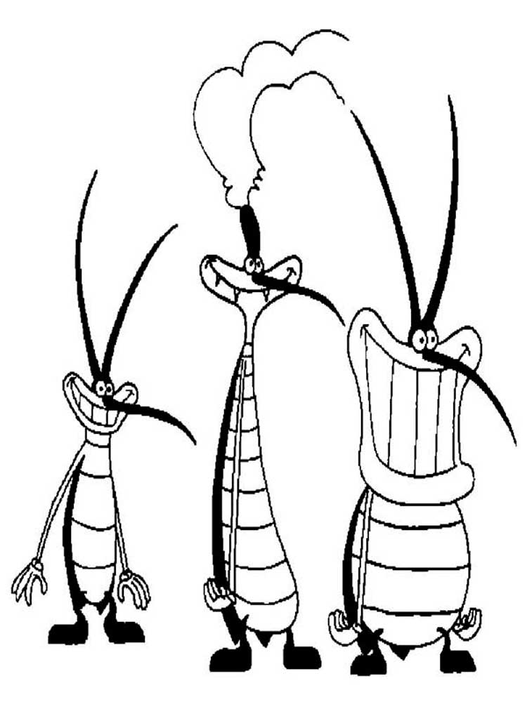 Oggy and the Cockroaches 12 coloring page