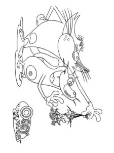 Oggy and the Cockroaches 7 coloring page
