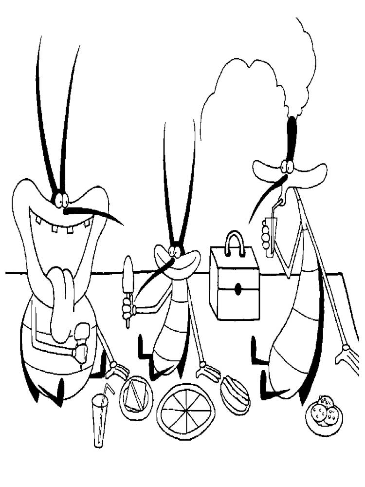 Oggy and the Cockroaches 9 coloring page