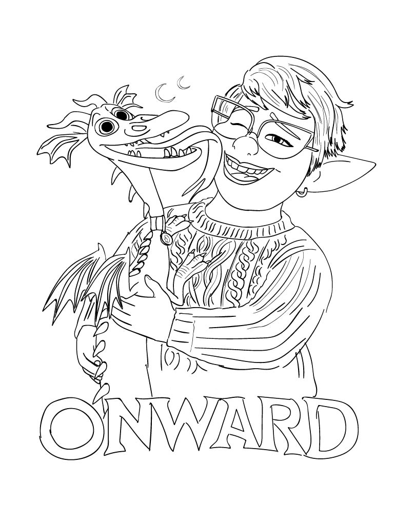 Cartoon Onward coloring page