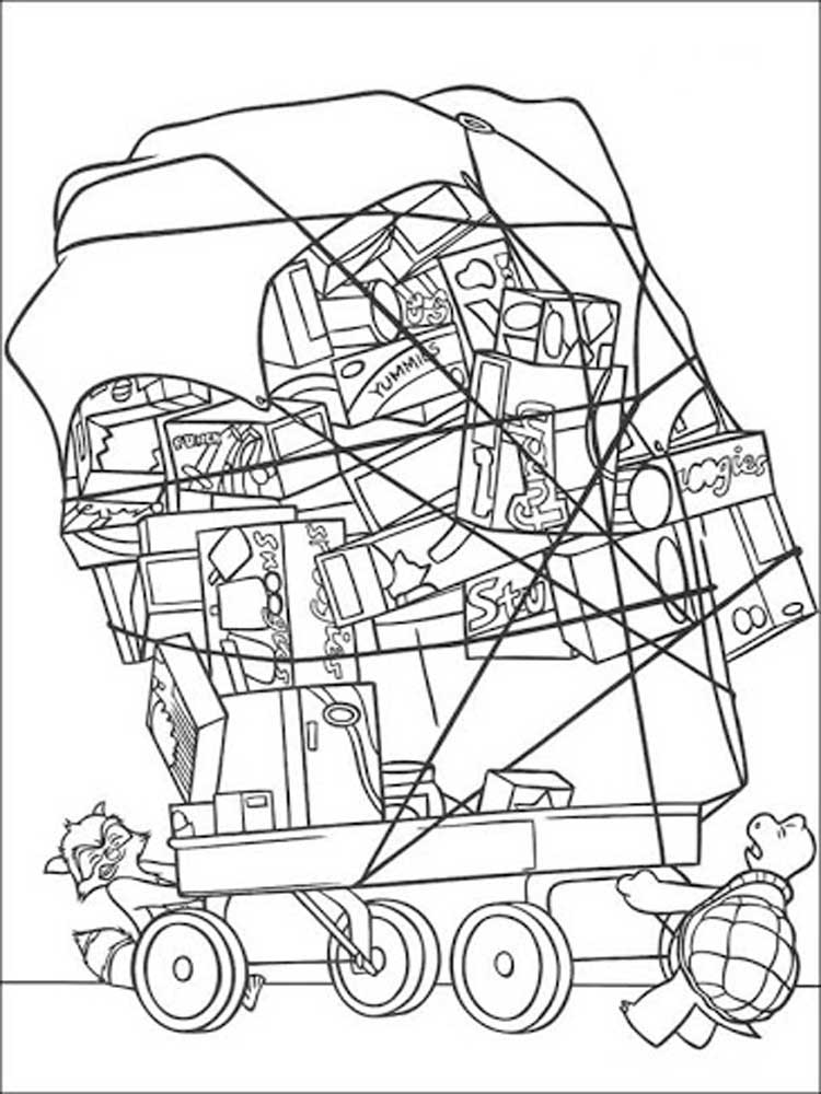 Cartoon Over the Hedge coloring page