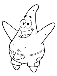 Patrick is happy coloring page